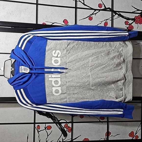 Adidas‎ Blue Gray White Hoodie Medium - Picture 1 of 8